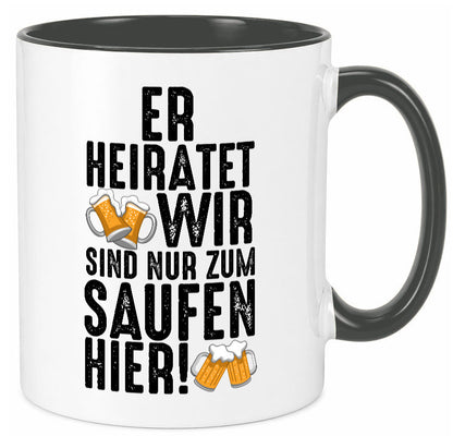 JGA | Er heiratet Junggesellenabschied Polterabend v2 lustiger Spruch Geschenk