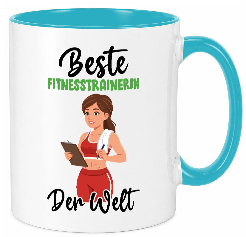 Beste Fitnesstrainerin | Trainerin Sport v2 lustiger Spruch Geschenk Humor Tasse