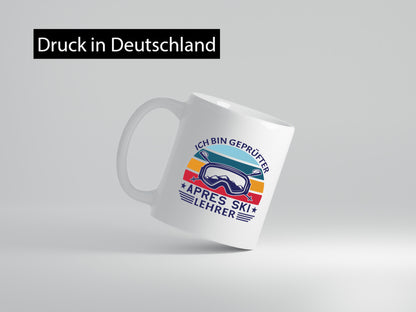 Geprüfter Apres Ski Lehrer | Ski-Brille Berge Ski-Stöck lustig Humor