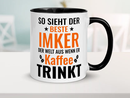 Kaffee trinkt: Imker | Imkerei lustiger Spruch Geschenk Humor Geschenkidee Tasse
