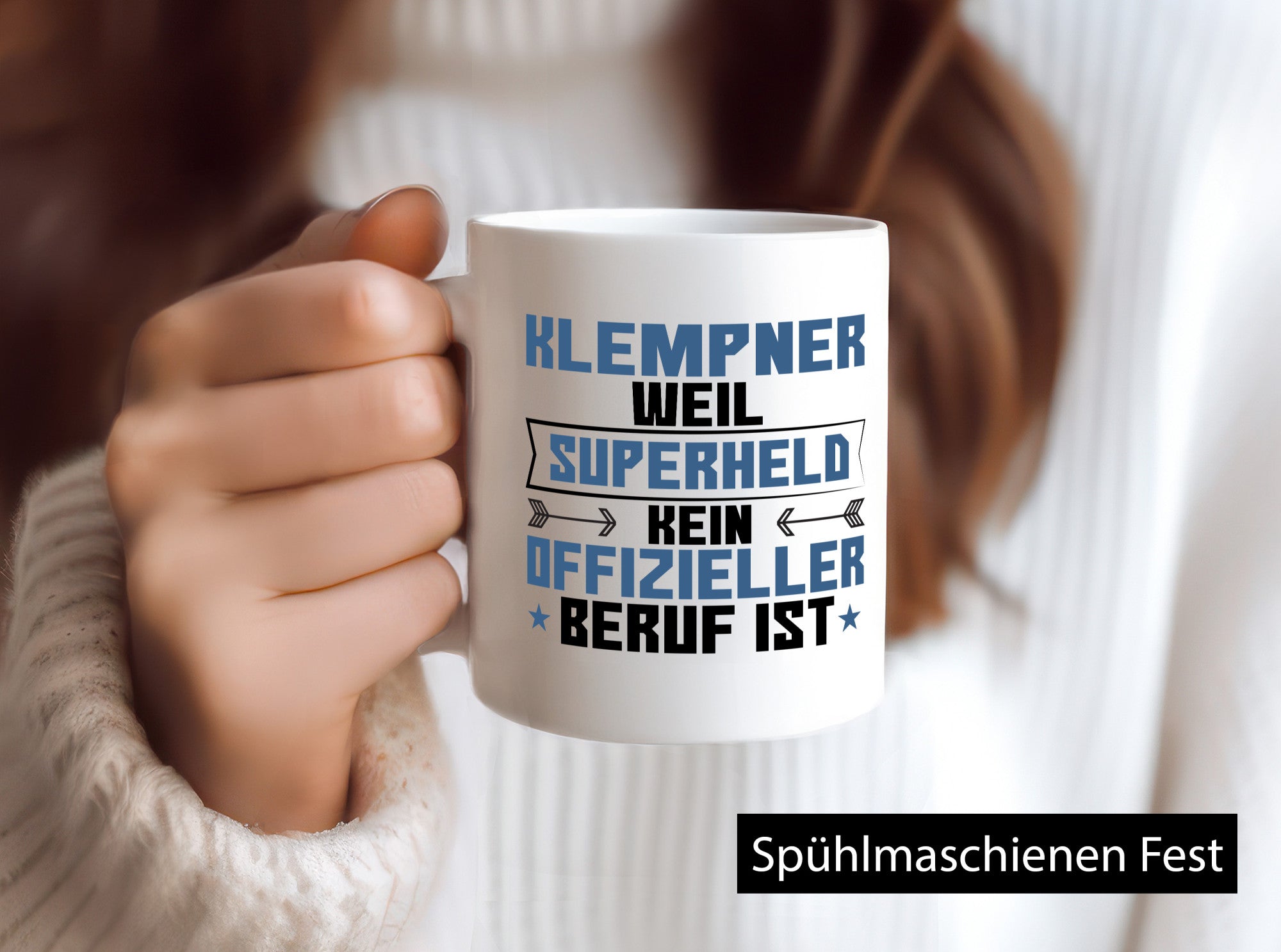 Superheld Klempner | Beruf klempnern lustig Arbeit Kollegen Büro Geschenk Tasse