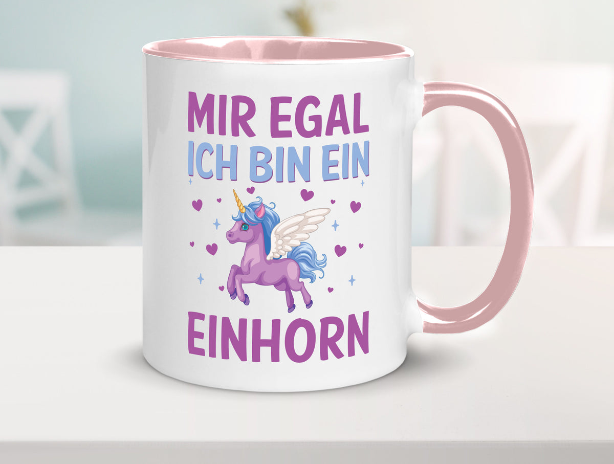 Mir egal, ich bin ein Einhorn| Herzen Geschenkidee Humor Tasse