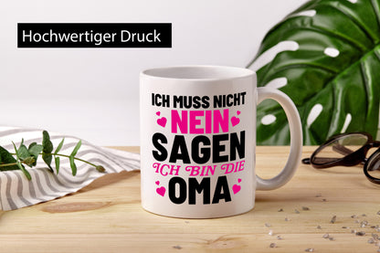 Oma sagt nie nein lustiger Spruch Geschenk Familie Geschenkidee Tasse
