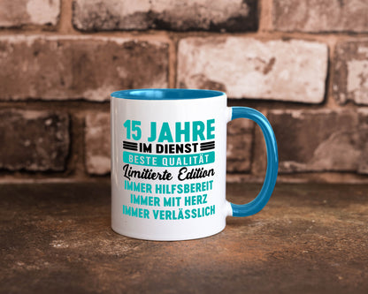 15 Jahre im Dienst | Jubiläum Arbeit v5 lustig Kollegen Büro Geschenk Tasse