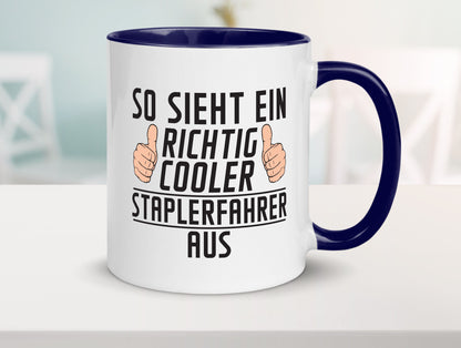 Richtig Cooler Staplerfahrer | Gabelstapler Fahrer Humor Geschenkidee Tasse