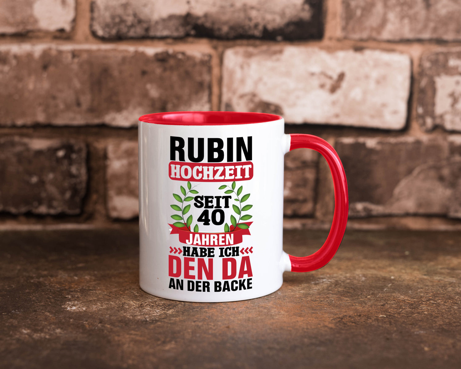 Rubin Hochzeit | 40 Jahre Verheiratet Humor Geschenkidee Tasse