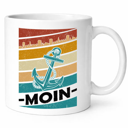 Moin | Kapitän Hafen Anker See Meer Segeln v2 Geschenk Humor Geschenkidee