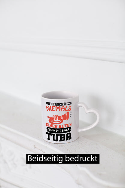 Alter Mann mit Tuba | Tubaspieler Tasse Musiker Witz Humor Geschenkidee
