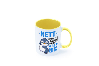 Nett kann ich auch | lustige Spruchtasse Pinguin Geschenk Humor Geschenkidee