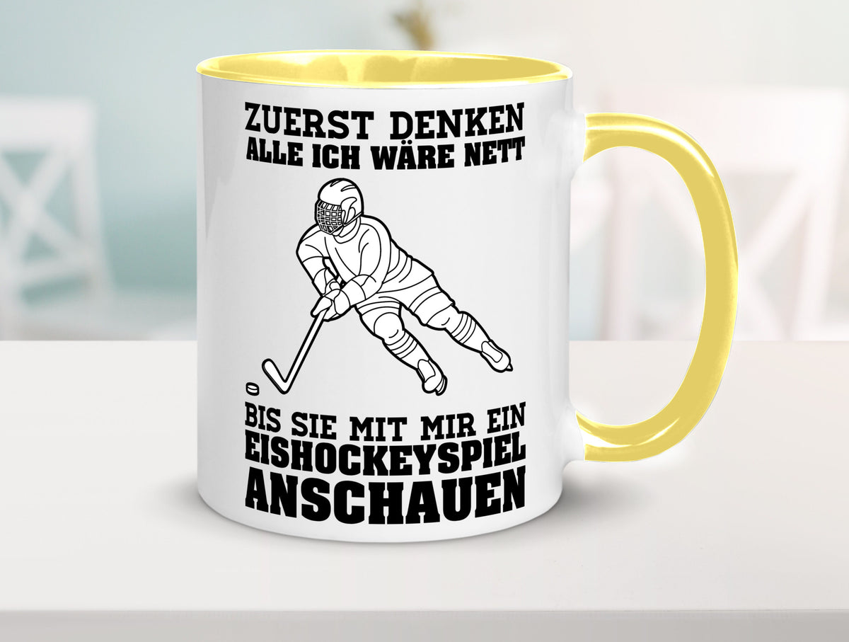 Eishockeyspiel | Eishockeyfan Tasse Eishockeyspieler Humor Geschenkidee