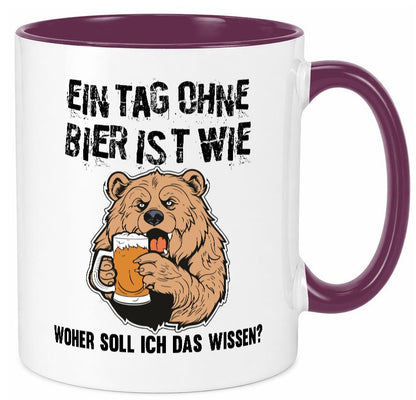Ein Tag ohne bier ist wie woher soll ich das wissen | Geschenkidee Humor Tasse