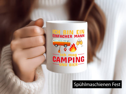 Ich mag Camping und Bier Geschenk Humor Geschenkidee lustiger Spruch Tasse