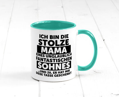 Stolze Mama | Fantastischer Sohn Beste Humor Familie Geschenkidee Tasse
