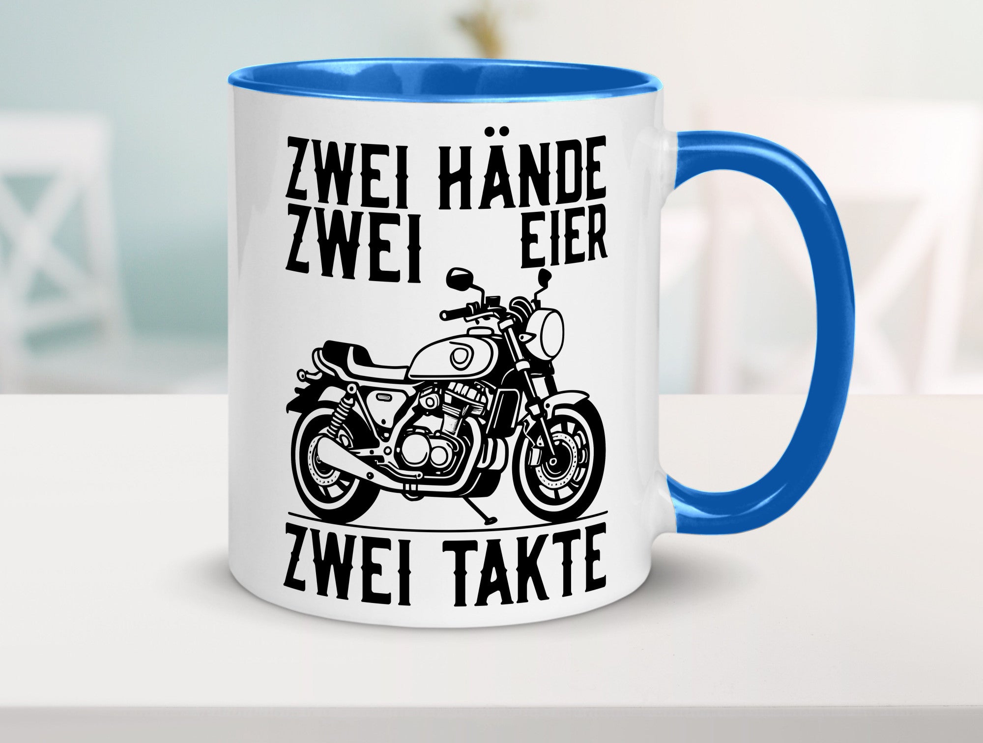 Zwei Hände | Zweitaktmotor Motorrad Moped Biker Geschenkidee Humor Tasse