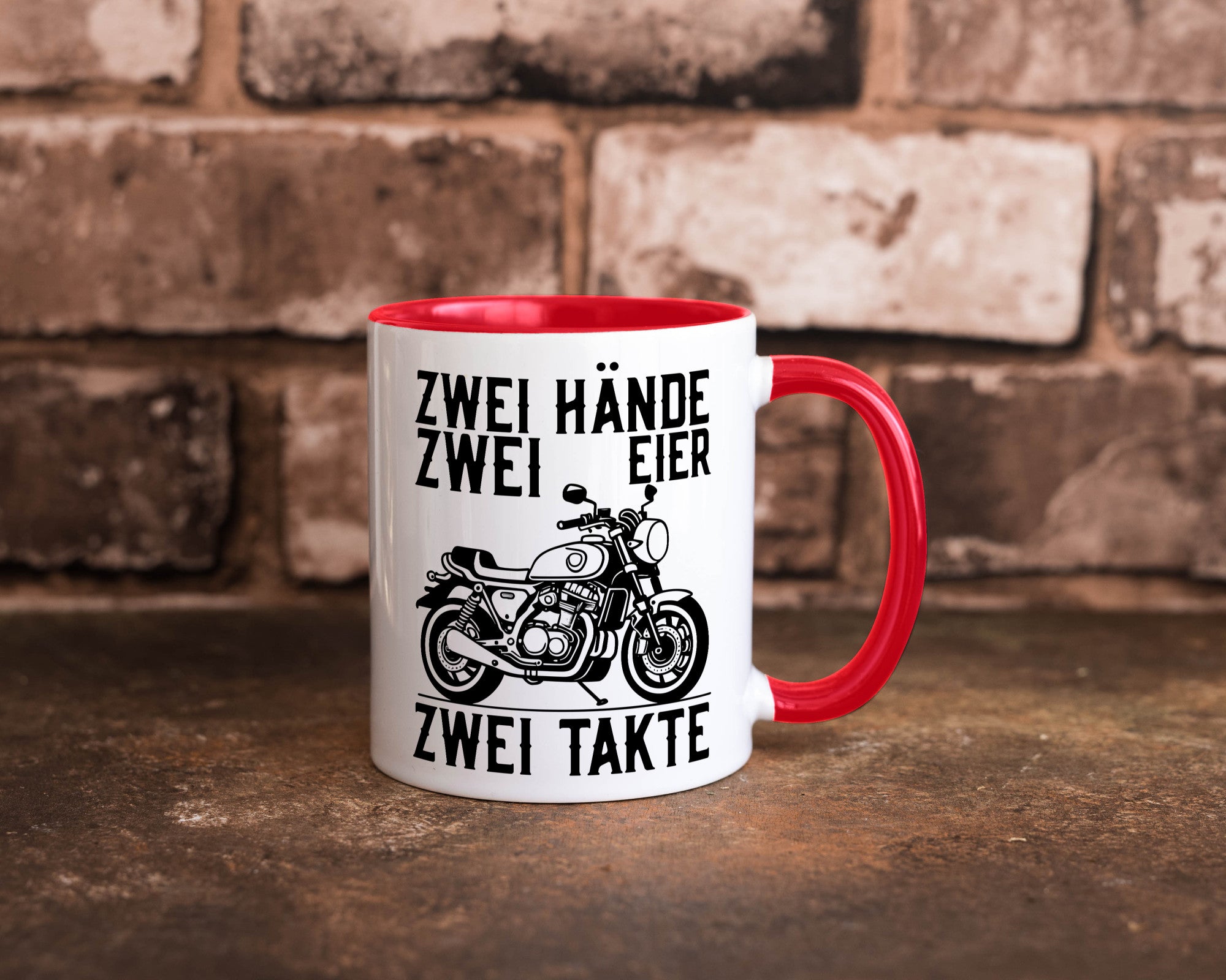 Zwei Hände | Zweitaktmotor Motorrad Moped Biker Geschenkidee Humor Tasse