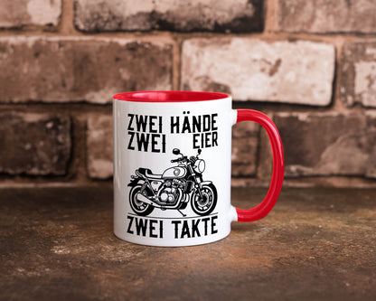 Zwei Hände | Zweitaktmotor Motorrad Moped Biker Geschenkidee Humor Tasse