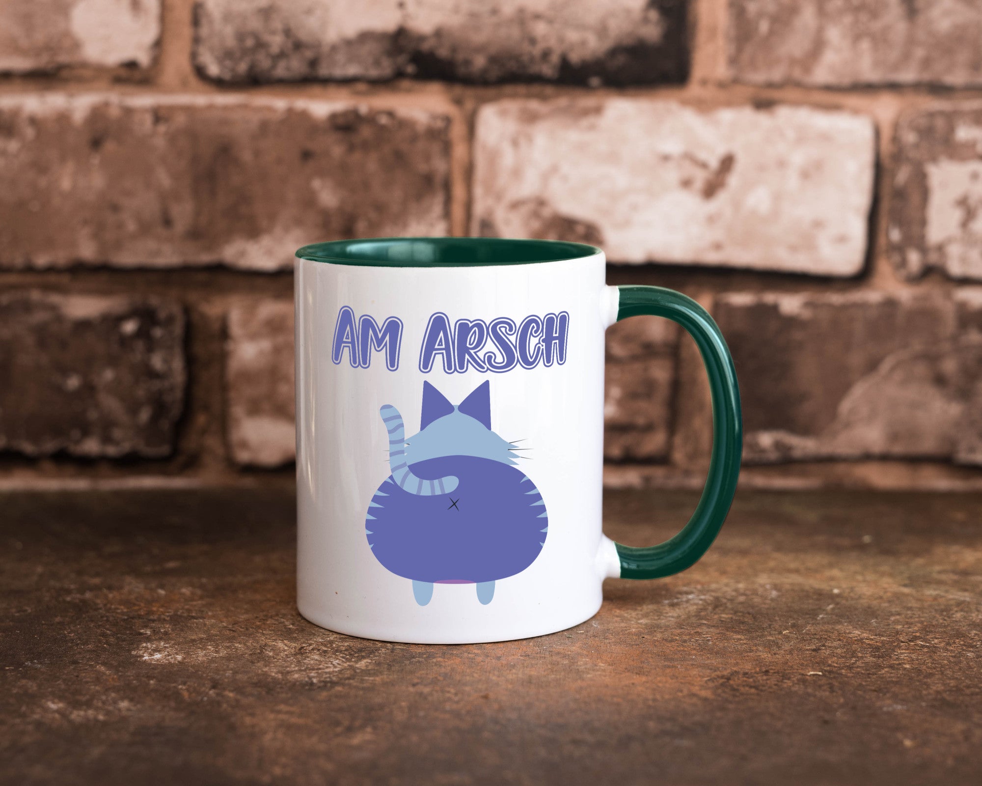 Am Arsch | Katzenmotiv Tasse Kollege Katzenbesitzer Geschenkidee Arbeit
