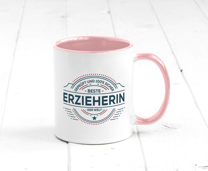 Geprüft und sicher: Erzieherin | Pädagogin Schule Geschenk Humor Geschenkidee