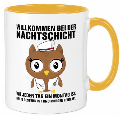 Nachtschicht | müde Eule Sanitäter Krankenschwester Humor Geschenkidee Tasse
