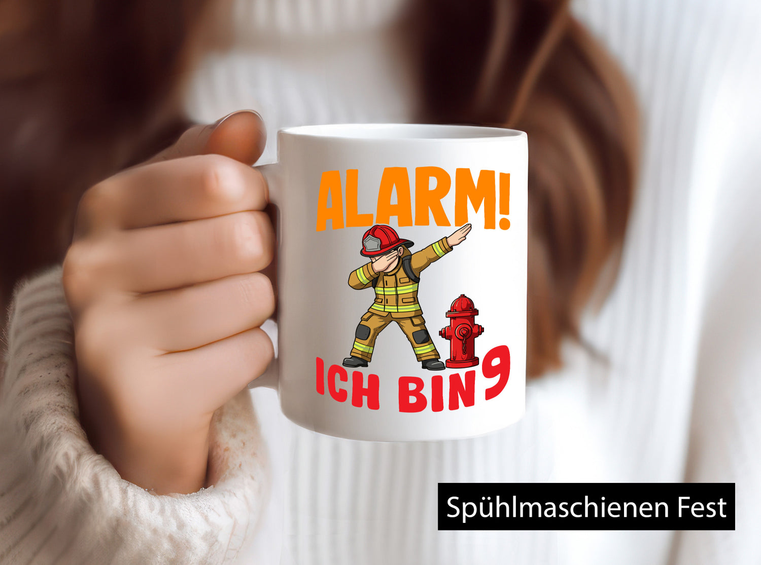 9. Geburtstag | 9 Jahre Feuerwehr Junge lustig Geschenkidee Geschenk Tasse