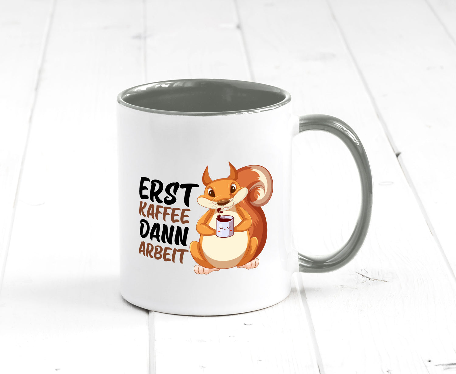 Erst Kaffee dann Arbeit | Büro Eichhörnchen Kaffeefreund Humor Kollegen