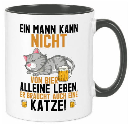Von Bier leben | Mann braucht eine Katze Katzenliebhaber Geschenk Tierliebhaber