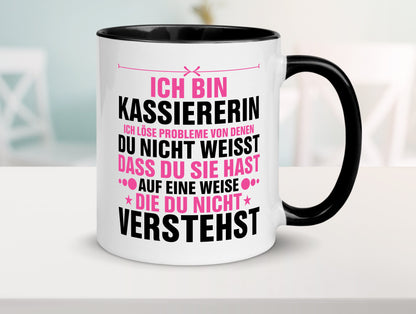Löse Probleme: Kassiererin v2 lustiger Spruch Geschenk Humor Geschenkidee Tasse