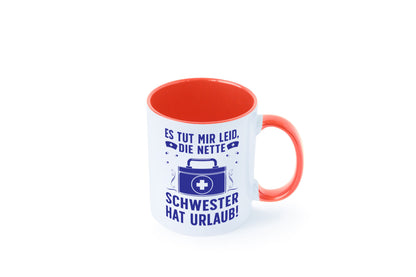 Nette Schwester hat Urlaub | Arztkoffer Tabletten lustiger Spruch Geschenk