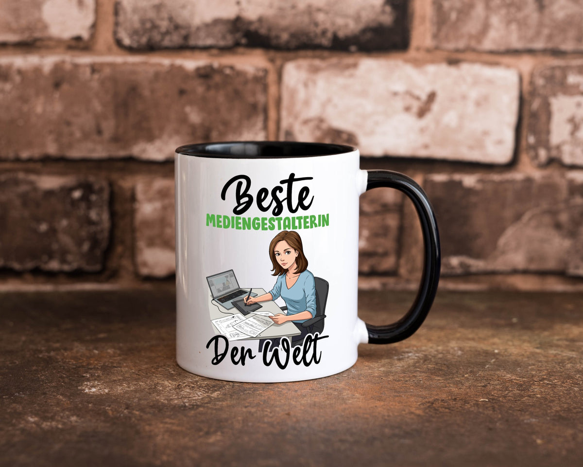 Beste Mediengestalterin | Medien v2 Geschenk Humor Geschenkidee lustiger Spruch Tasse