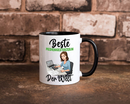 Beste Mediengestalterin | Medien v2 Geschenk Humor Geschenkidee lustiger Spruch Tasse