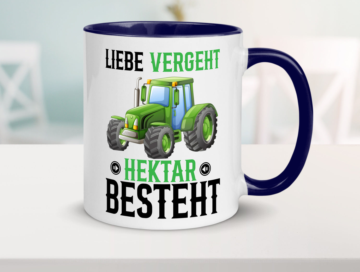Liebe vergeht Hektar besteht | Traktor Bauer landwirt Humor Geschenkidee Tasse