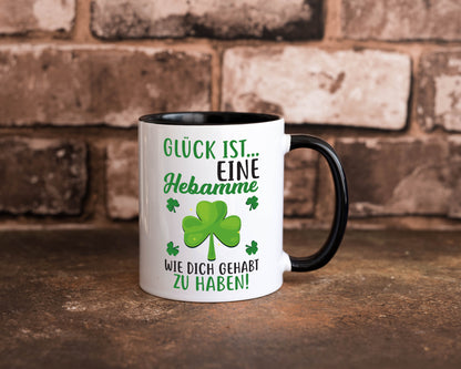 Hebamme Dankeschön | Dankes Tasse Kleeblätter Glück Humor Geschenkidee