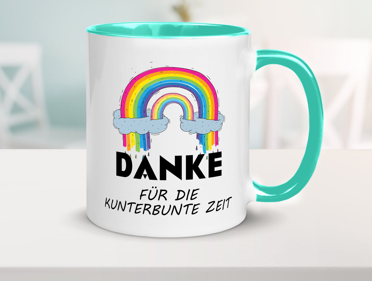 Danke für die Kunderbunte Zeit | Regenbogen lustiger Spruch Geschenk Humor