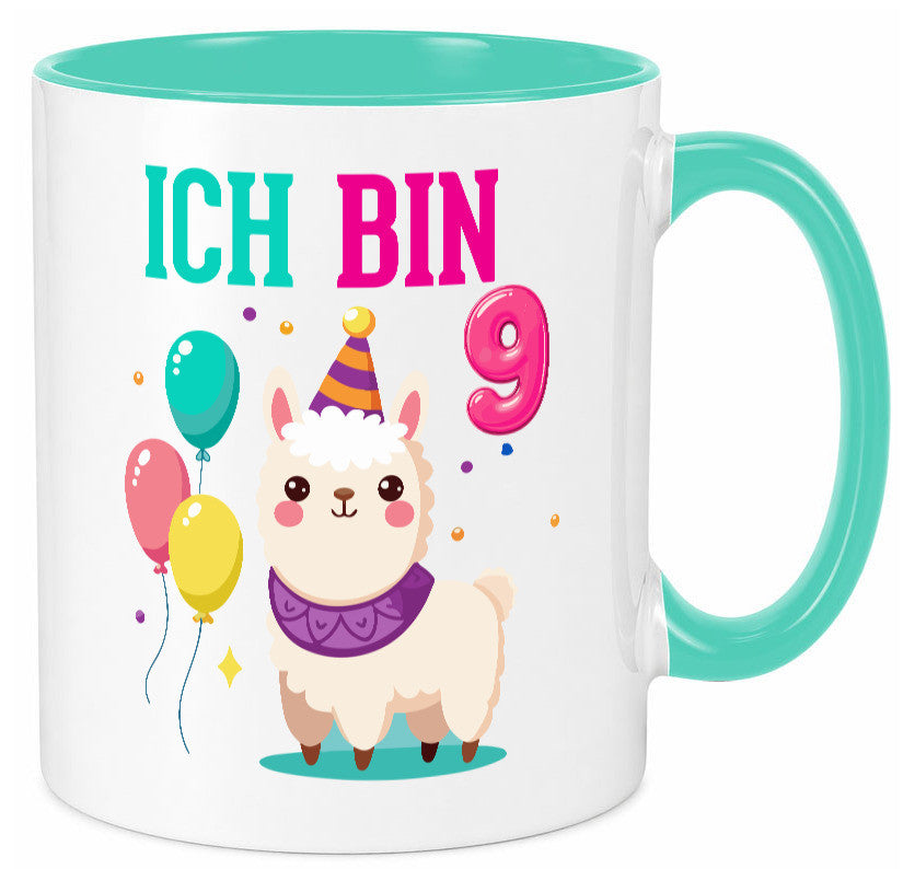 9. Geburtstag | 9 Jahre Lama Alpaka Humor Geschenkidee Tasse