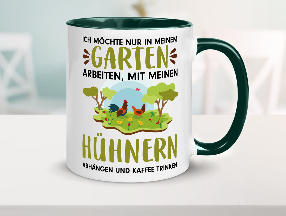 Garten Hühner | Gartenarbeit Tasse Bauernhof Spruch lustiger Geschenk Arbeit
