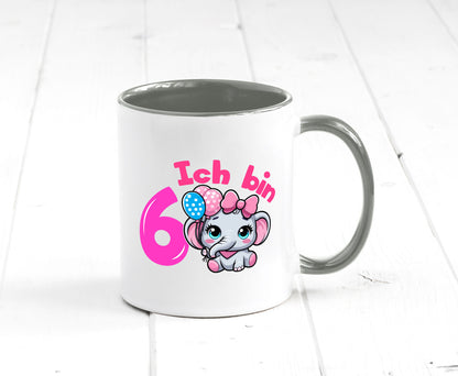 6. Geburtstag | 6 Jahre Elefant Mädchen Humor Geschenkidee Tasse
