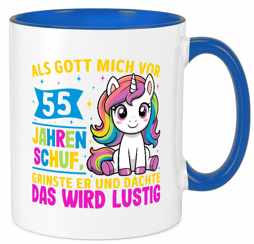 55. Geburtstag | Als Gott mich schuf 40 Jahre v2 lustiger Spruch Geschenk
