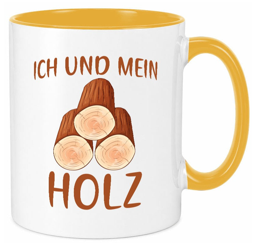 Ich und mein Holz | liebhaber Holzfäller lustiger Spruch Geschenk Humor Tasse