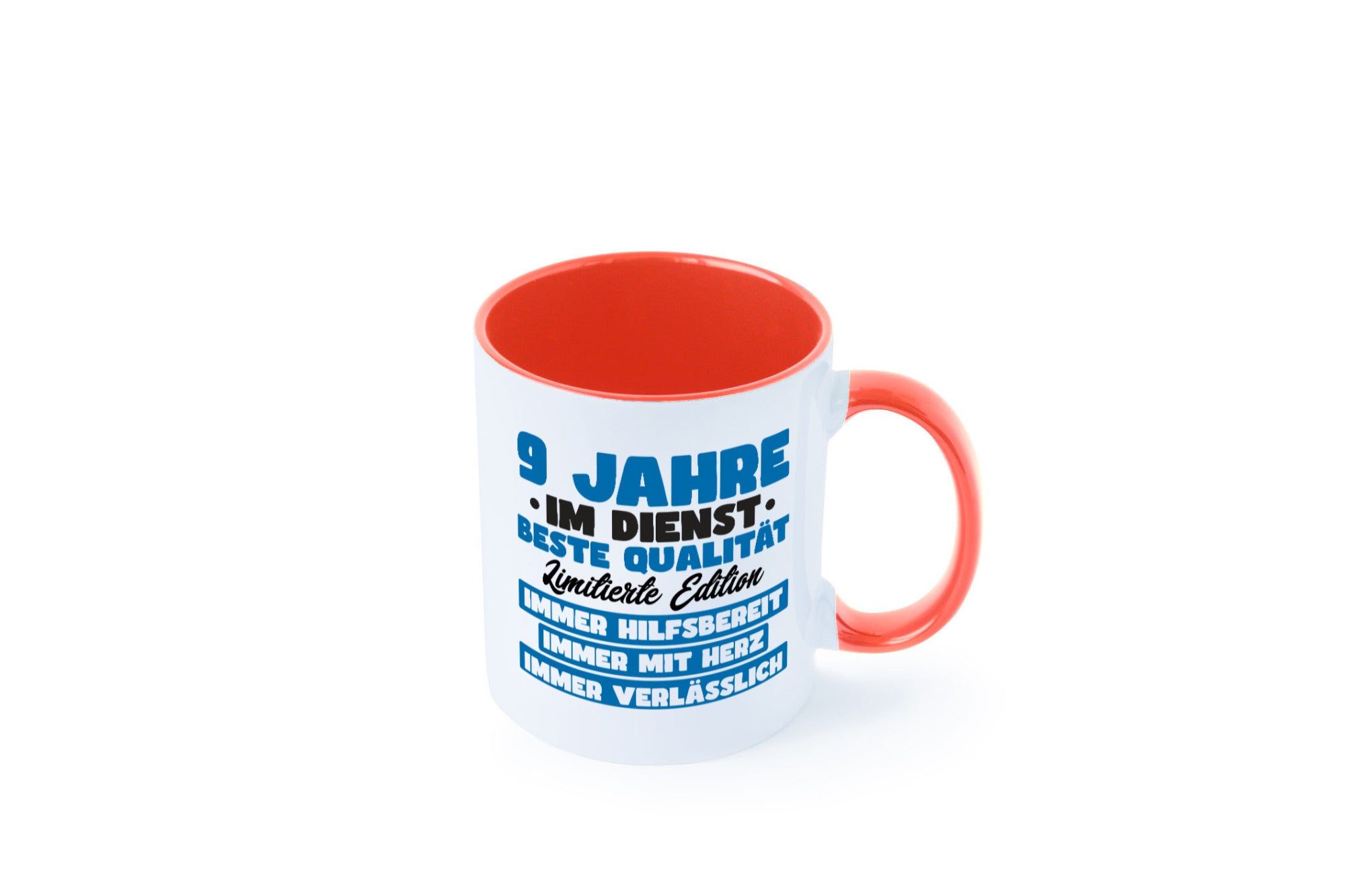 9 Jahre im Dienst | Jubiläum Arbeit v7 lustig Kollegen Büro Geschenk Tasse