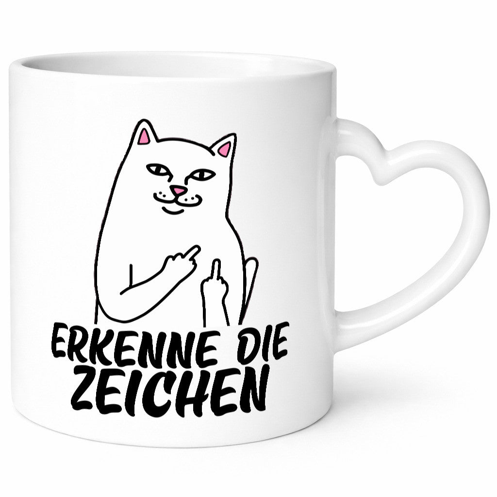 Erkenne die Zeichen | Katze Schatten Mittelfinger Geschenk Tierliebhaber Humor