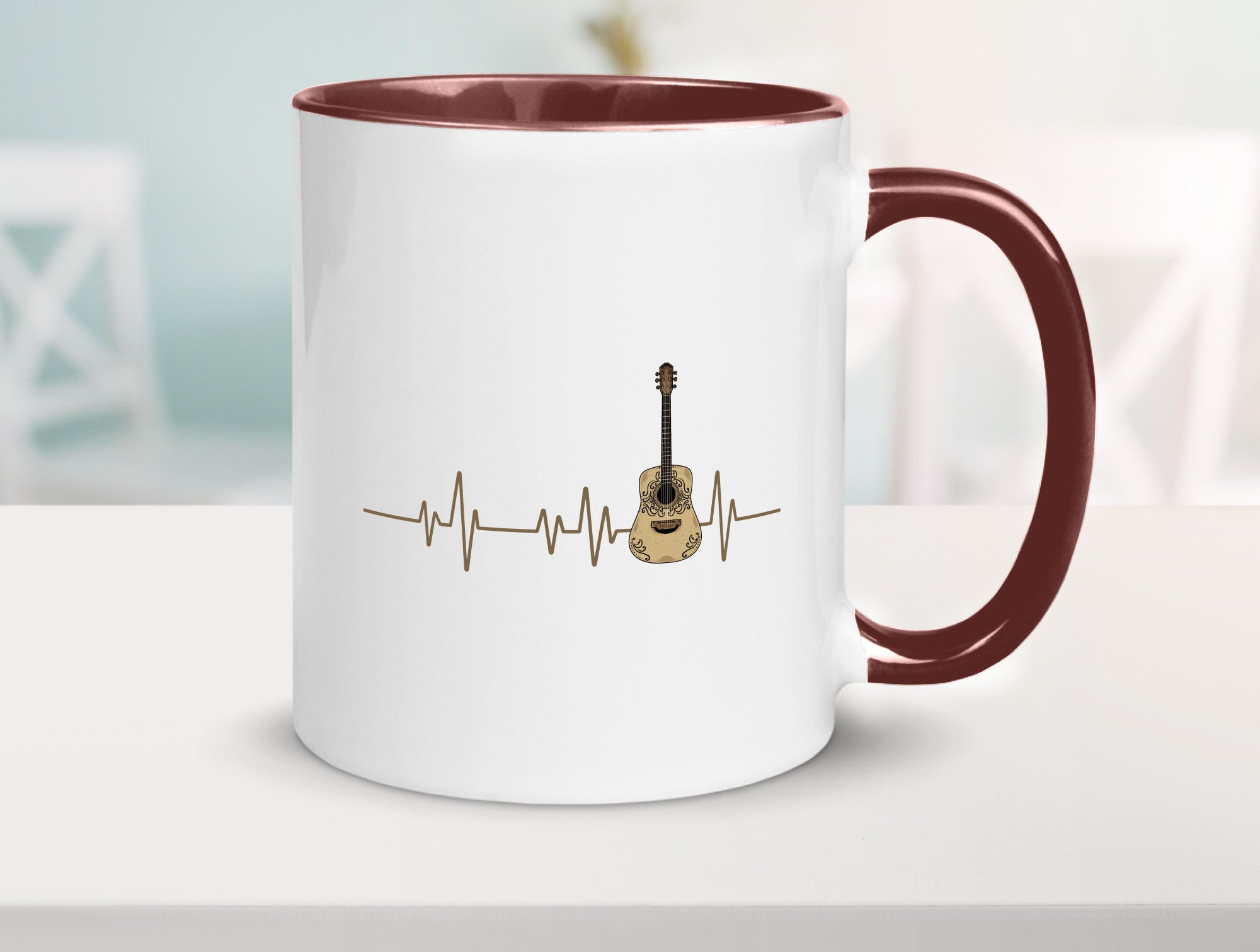 Gitarre Herzschlag | Motiv Musiker Rock Musik lustig Humor Geschenkidee