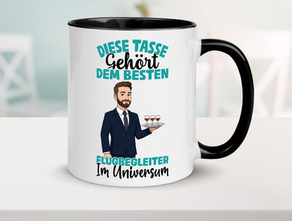 Im Universum: Flugbegleiter | Steward Flughafen Humor Geschenkidee Tasse