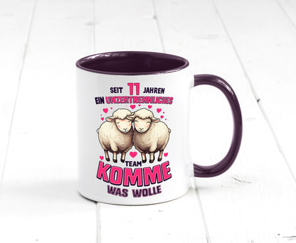11 Jahre Verheiratet | ein Team Ehepaar v2 Humor Geschenkidee Tasse
