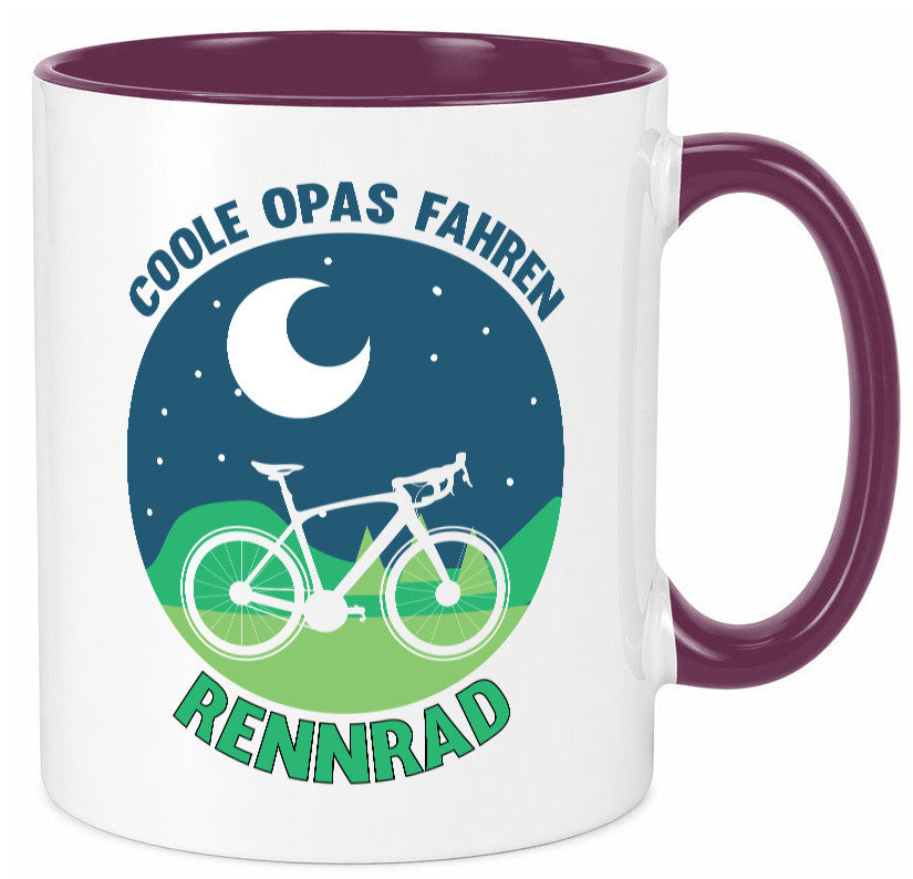 Coole Opas fahren Rennrad | Mond Landschaft Geschenk Familie Geschenkidee