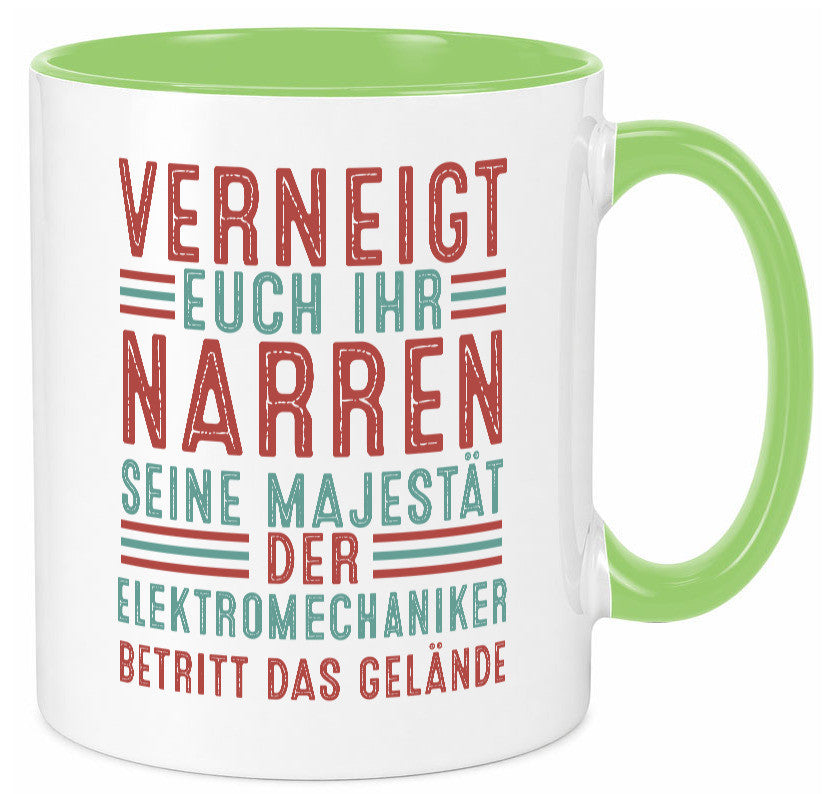 Verneigt euch: Elektromechaniker | Mechaniker v2 Geschenkidee Humor Tasse