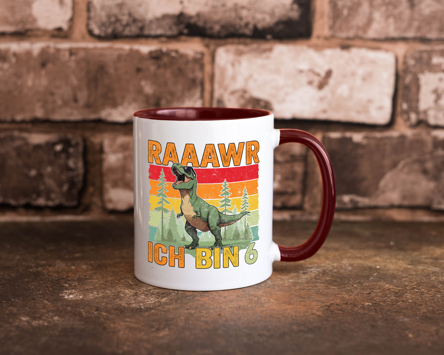 6. Geburtstag | 6 Jahre rarrrr ich bin Dinosaurier Humor Geschenkidee Tasse