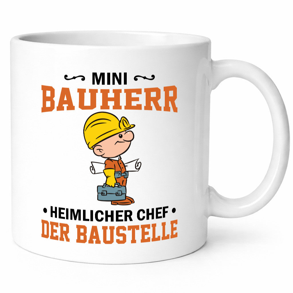 Mini Bauherr Heimlicher Chef | Bauen bagger lustig Arbeit Kollegen Büro