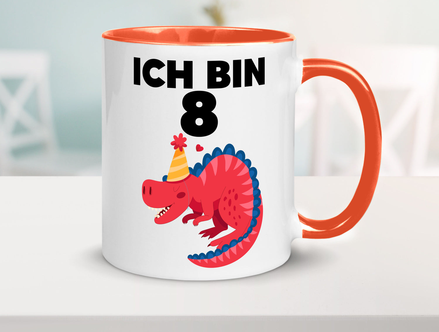 8. Geburtstag | Dino Dinosaurier 8 Jahre lustig Geschenkidee Geschenk Tasse