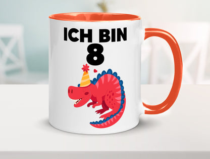8. Geburtstag | Dino Dinosaurier 8 Jahre lustig Geschenkidee Geschenk Tasse