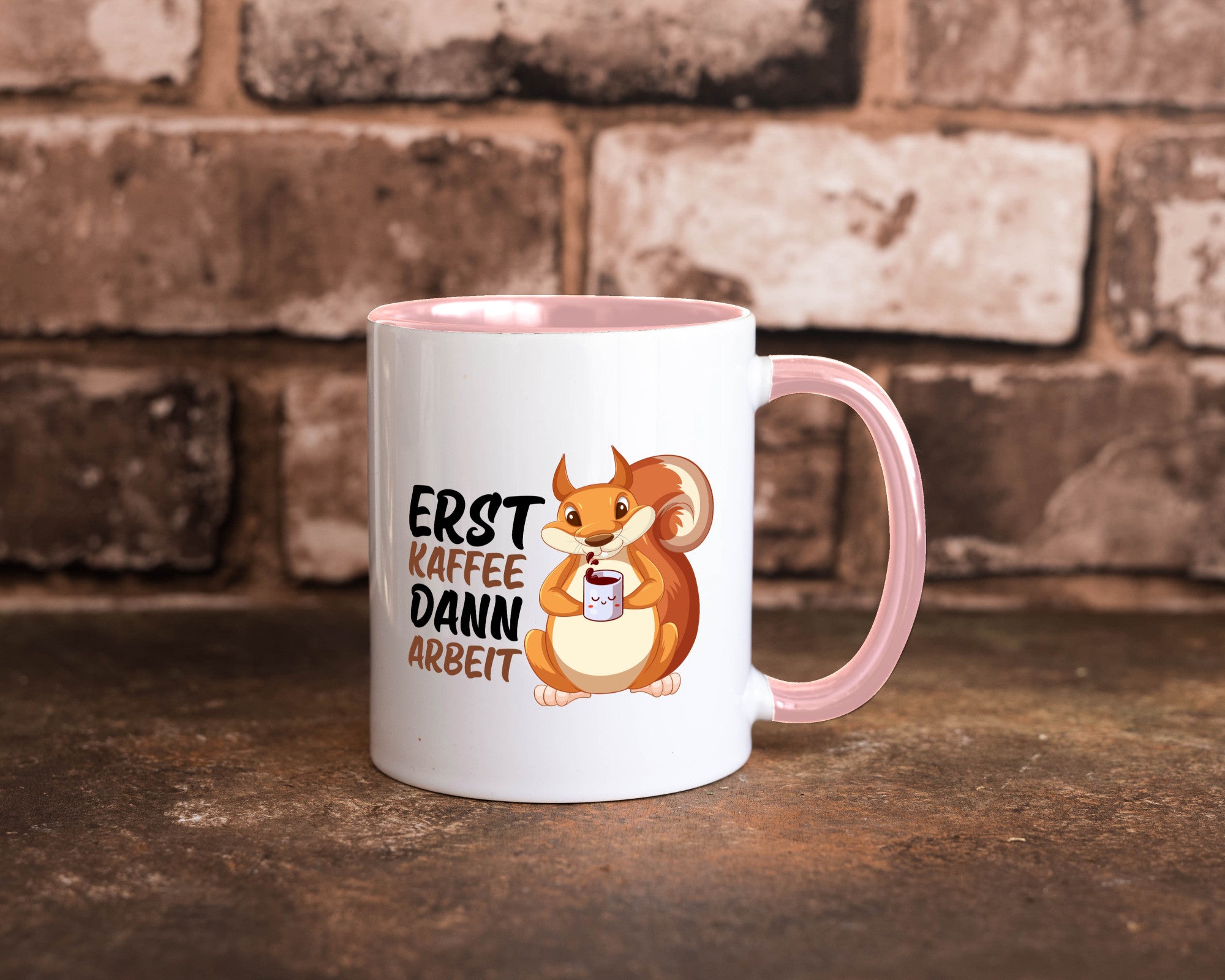 Erst Kaffee dann Arbeit | Büro Eichhörnchen Kaffeefreund Humor Kollegen